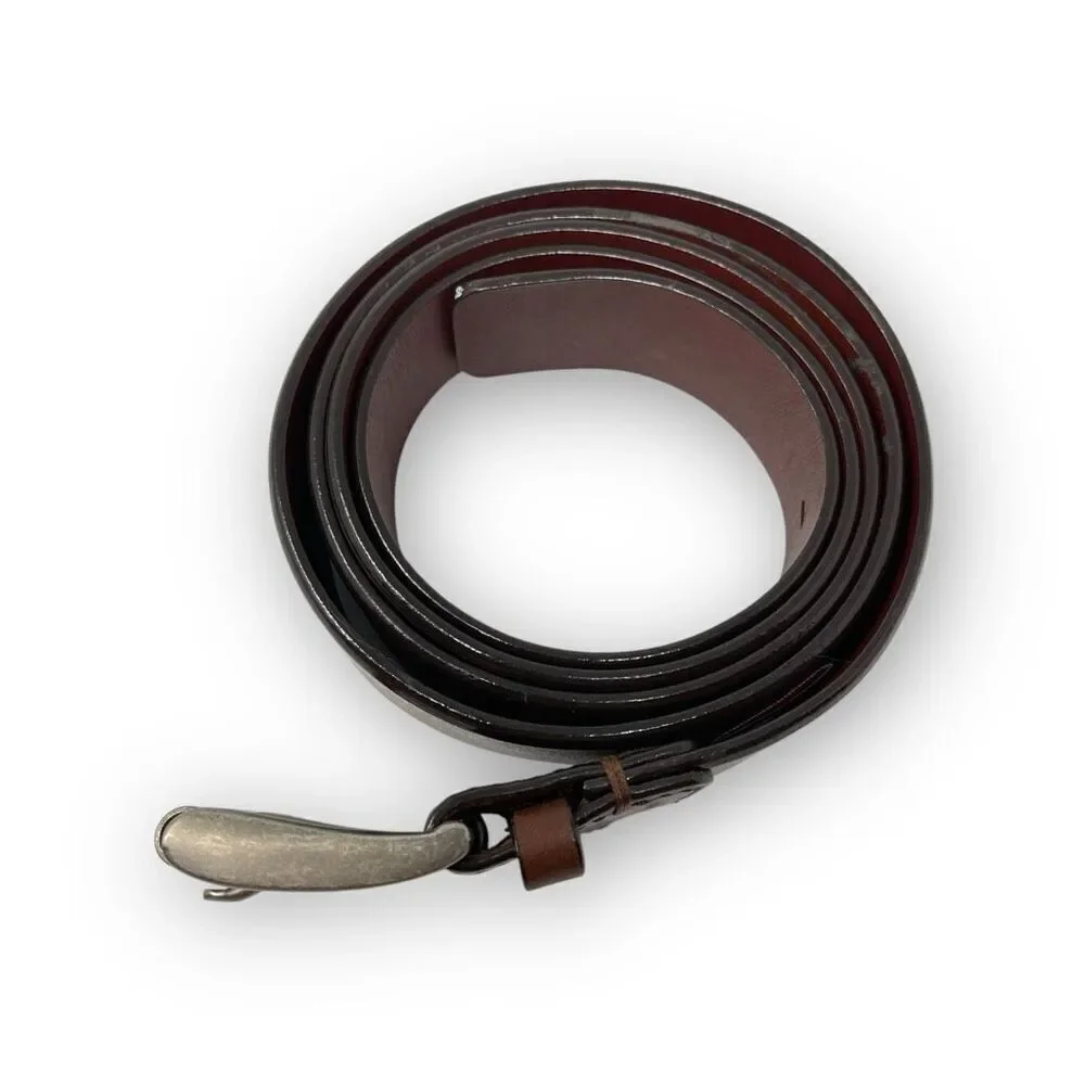 Roundtree & Yorke Brown Burnished Cowhide Leather Dress Belt Men's Size 54/135